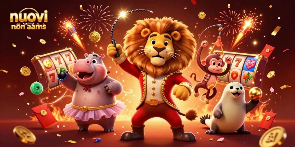 Giocando nei nuovi casino non AAMS, il leone ringmaster guida l'azione con effetti visivi vivaci.