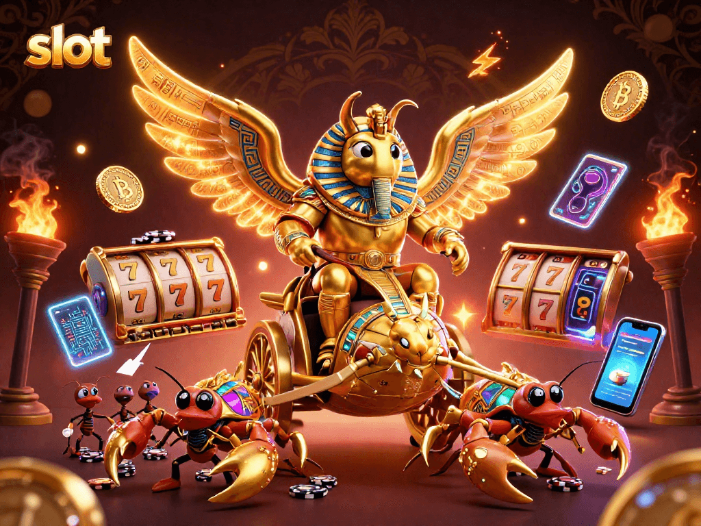 Engage in thrilling slots gameplay surrounded by golden elements and vibrant visuals