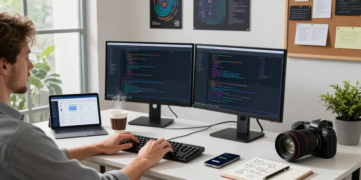 Developer integrating clawbot and AI solutions in a modern workspace.