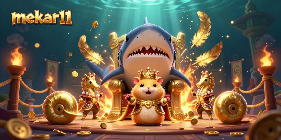 Win big with mekar11's dynamic slots scene featuring a hamster king and vibrant gameplay elements.