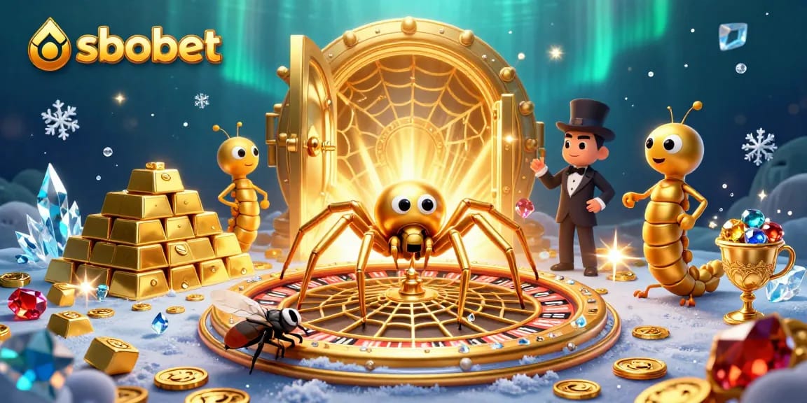 Spin the sbobet roulette with excitement and treasure in this vibrant casino scene!
