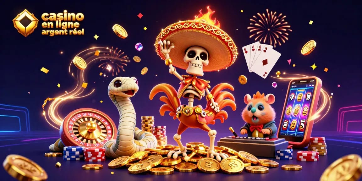 Vivez l'expérience du casino en ligne argent réel avec des personnages animés sur une montagne de pièces d'or.