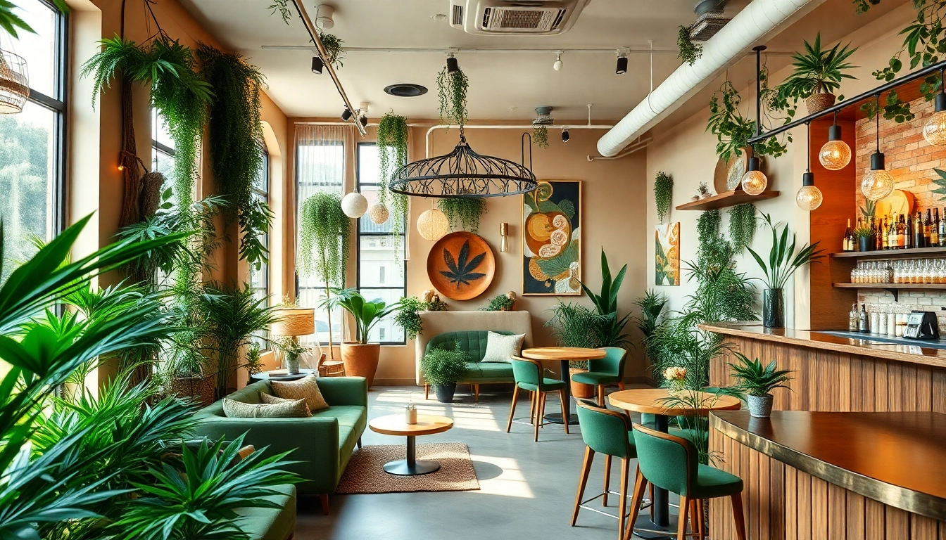 A relaxed lounge at Green Guyz Cannabis Club Madrid with inviting decor and cozy seating.