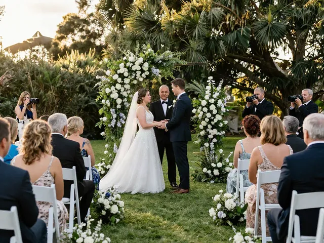 Documentary wedding photographer in Dunedin capturing an emotional outdoor ceremony.