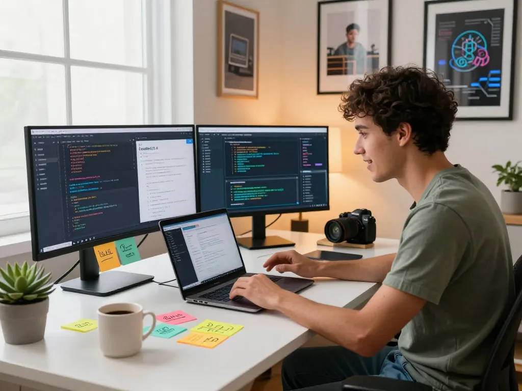 Engaging scene showcasing Clawdbot AI in a modern workspace, highlighting tech-driven productivity.