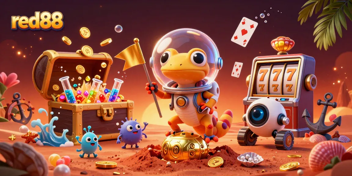 Engage with red88's thrilling new slot adventures featuring a Martian gecko in a cosmic setting.
