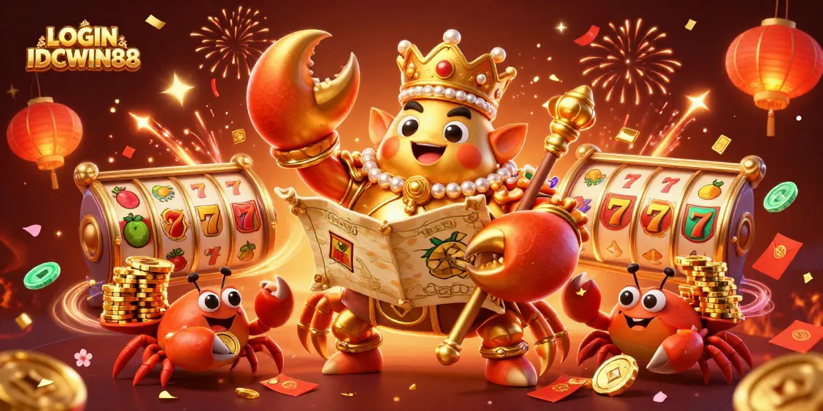 Experience thrilling wins with LOGIN IDCWIN88 and vibrant slot games featuring golden crab emperor.