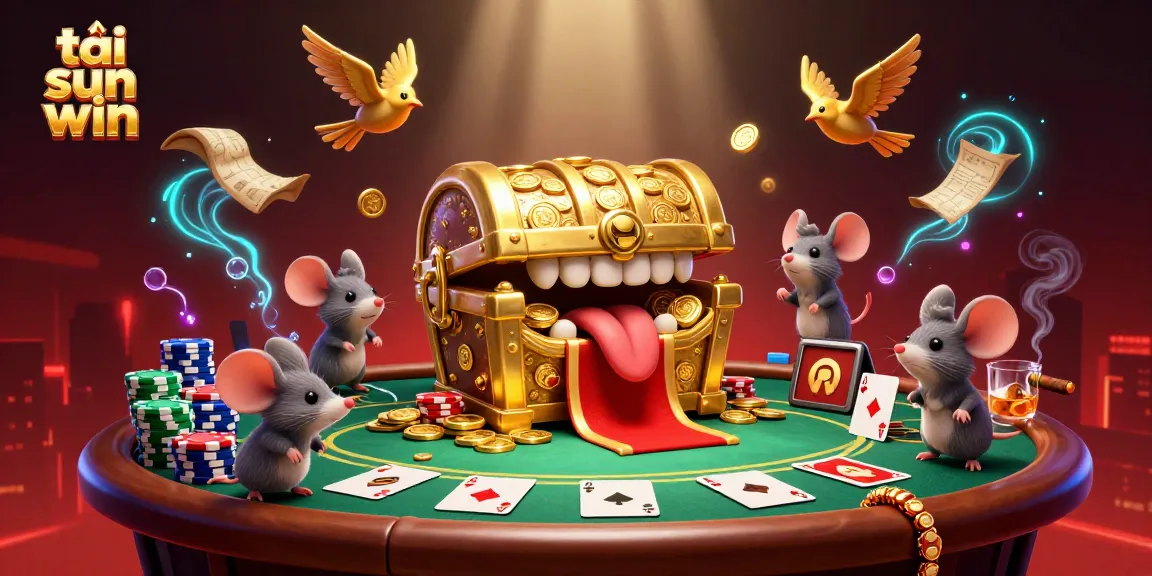 Experience thrilling gameplay in tải sun win with vibrant scenes featuring treasure chests and poker elements.