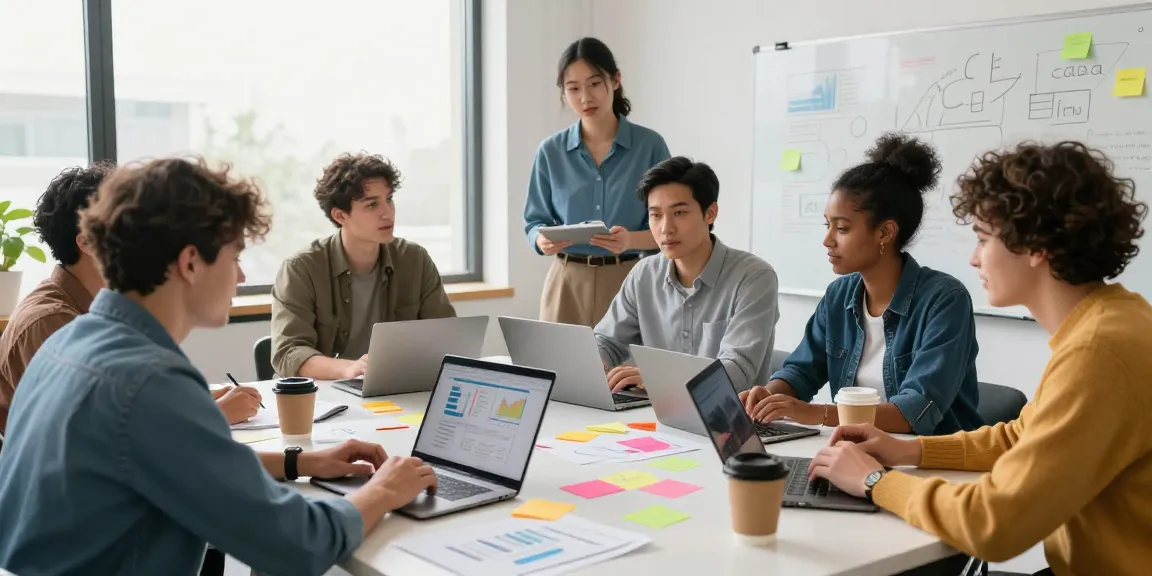 Collaborative entrepreneurs at https://www.startsomethingpc.com brainstorming in a bright office environment.