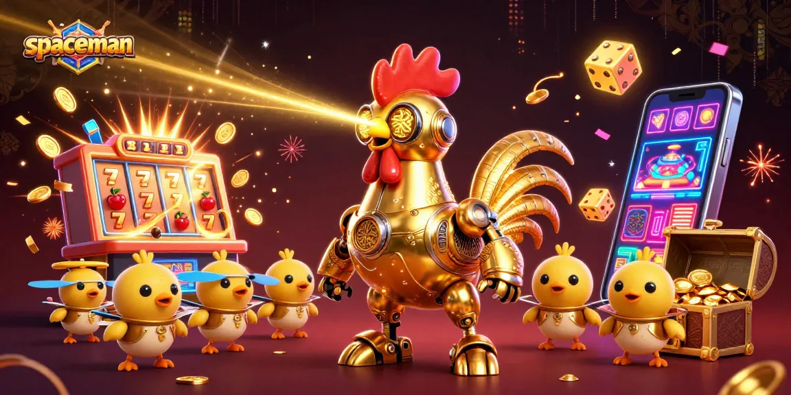 Spaceman slot machine bursting with coins and colorful symbols, capturing the excitement of online gambling.
