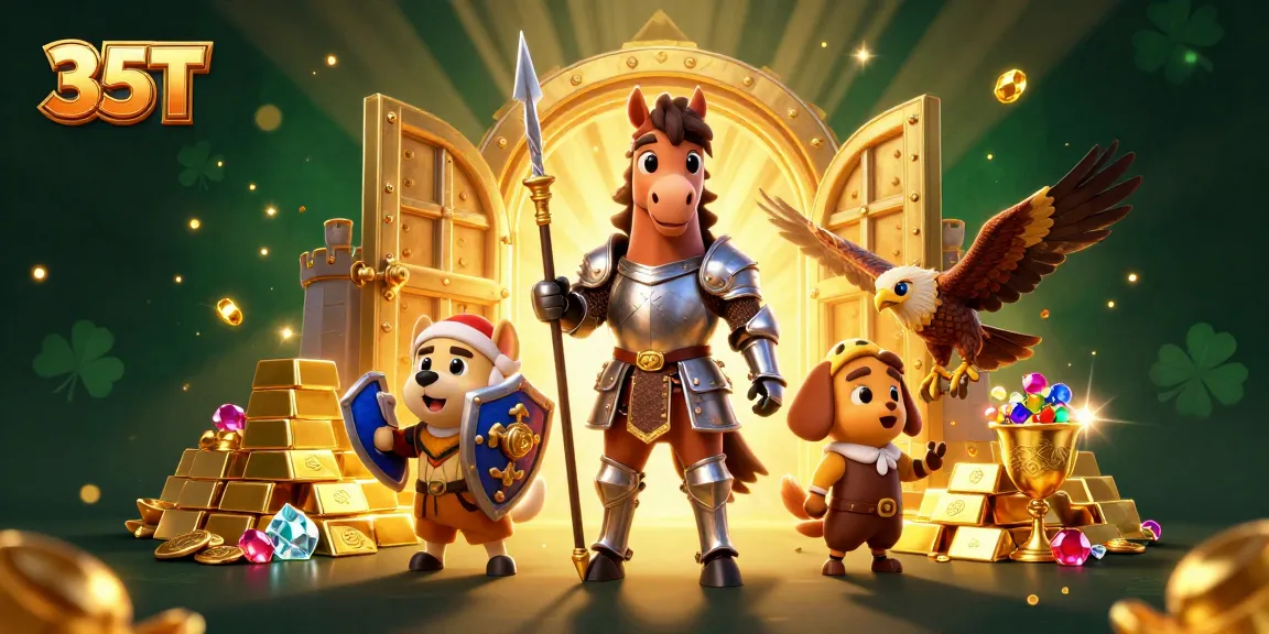 Engage with 35T's amazing casino world, featuring knights, treasures, and gold.