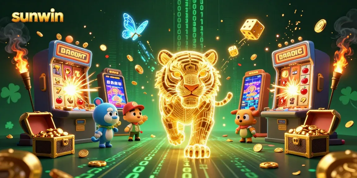 Experience thrilling gameplay with sunwin's vibrant casino environment featuring a golden tiger and rich jackpots.
