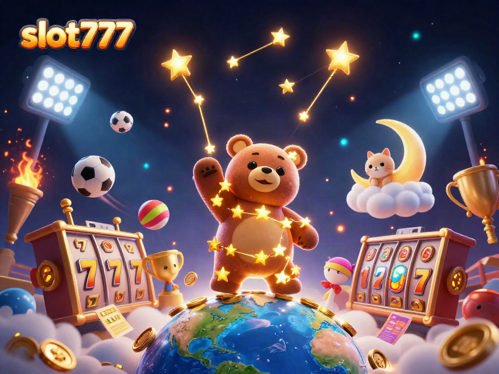 Permainan slot777 yang seru dengan beragam simbol keberuntungan dan koin emas mengalir dari langit ke bumi.