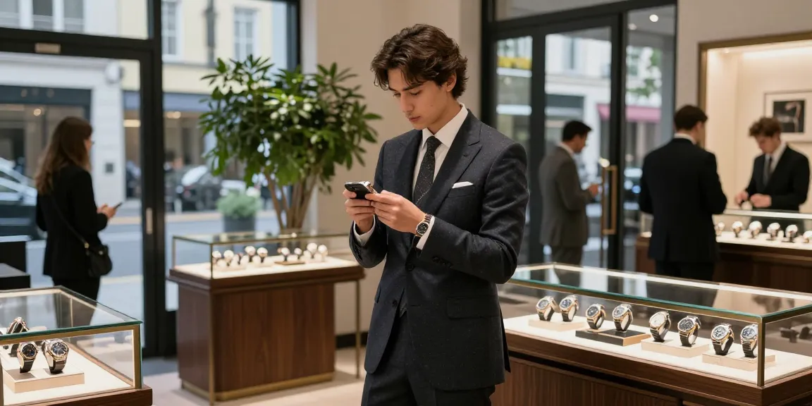Discover exquisite replica watch designs displayed in a luxury boutique