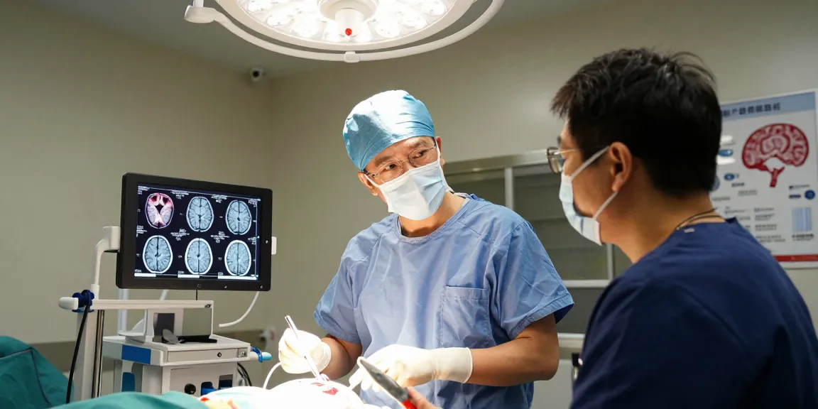 Discussing beyin ameliyatı strategies with a patient in a modern surgical environment.
