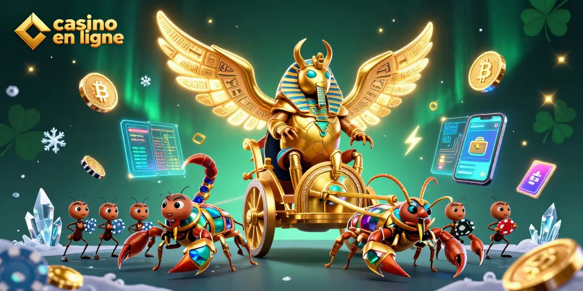 Jouer au casino en ligne avec des éléments graphiques variés dans une illustration captivante.