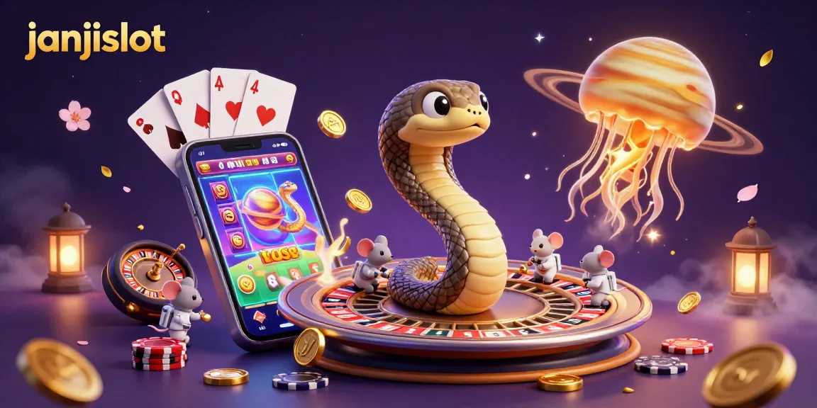 Engage in thrilling slot gameplay at janjislot as mice bet on cosmic roulette with vibrant graphics.