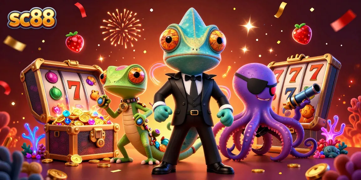 Spin to win at sc88 with vibrant slot reels and colorful treasures in action!