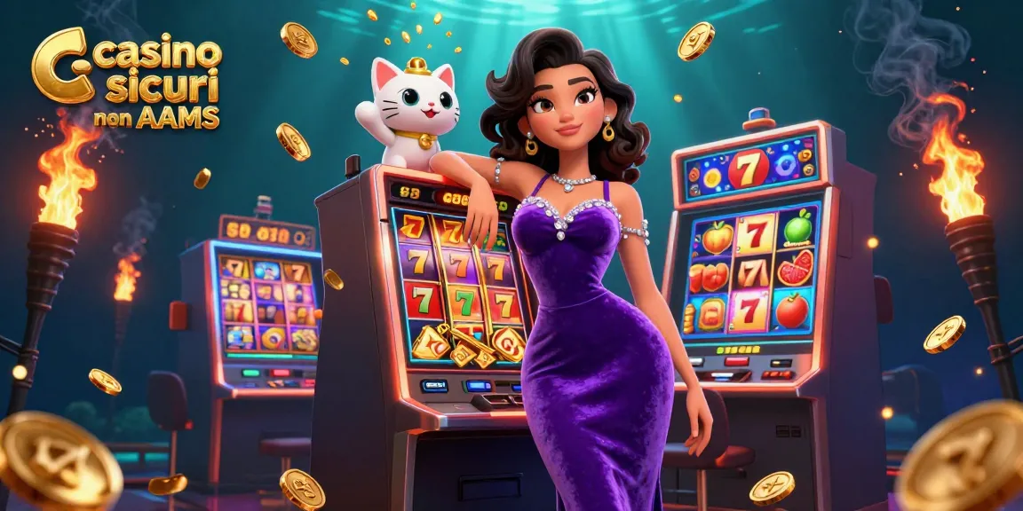 Interagisci con i casino sicuri non AAMS attraverso entusiasmanti slot con jackpot in un'illustrazione 3D vivace.