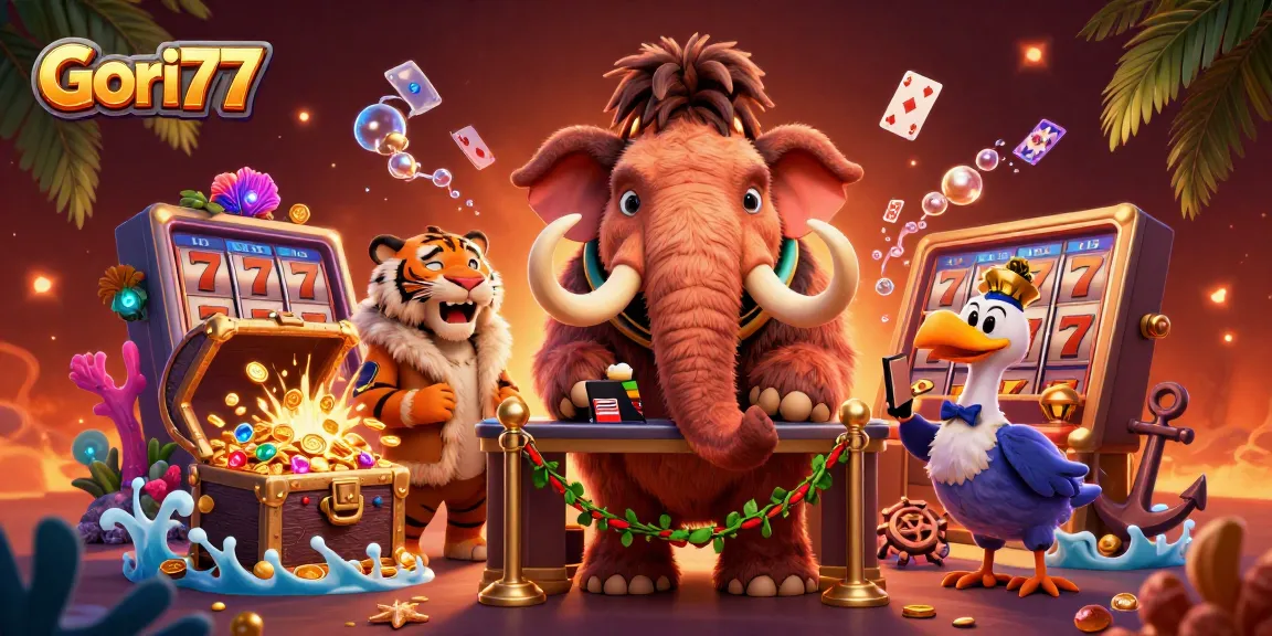 Gori77 menghadirkan pengalaman casino menarik dengan mammoth, harimau, dan burung dodo.