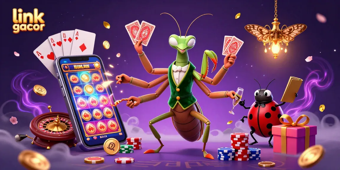 Experience thrilling action with a praying mantis card sharp and vibrant casino elements in link gacor.