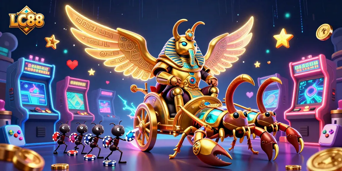 Experience exciting gameplay at LC88 with a dynamic casino scene featuring unique gaming elements.