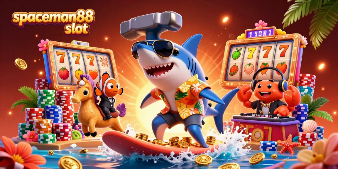 Experience the thrill of spaceman88 slot with vibrant characters and dynamic casino elements.