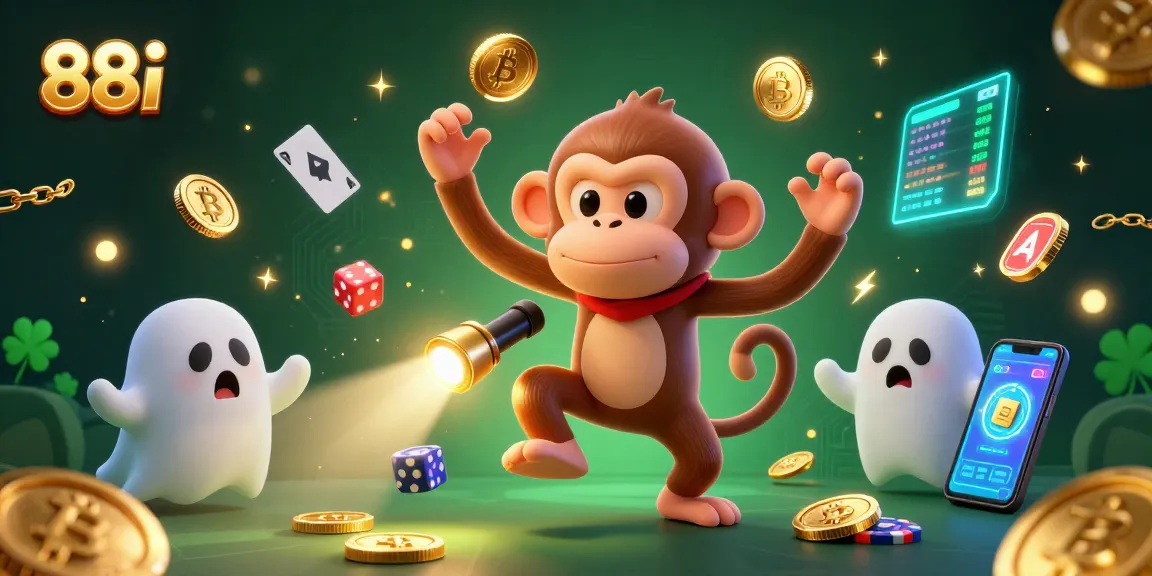 Engage in thrilling gameplay at 88i with our vibrant 3D casino scene featuring crypto coins.